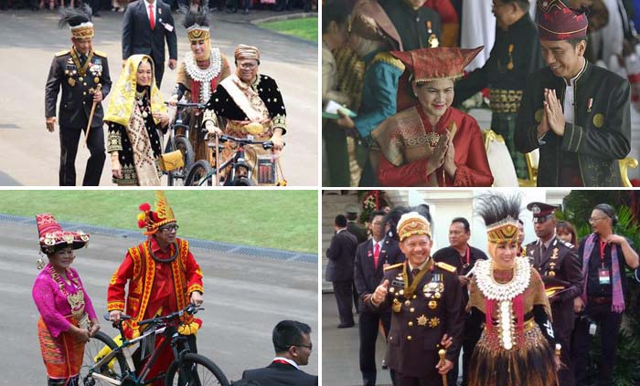 Jokowi Beri Hadiah Sepeda Pejabat Tinggi dan Istri Berbusana Adat Terbaik